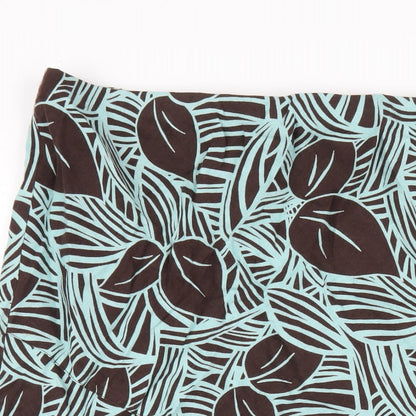 CC Womens Green Geometric Linen A-Line Skirt Size 18
