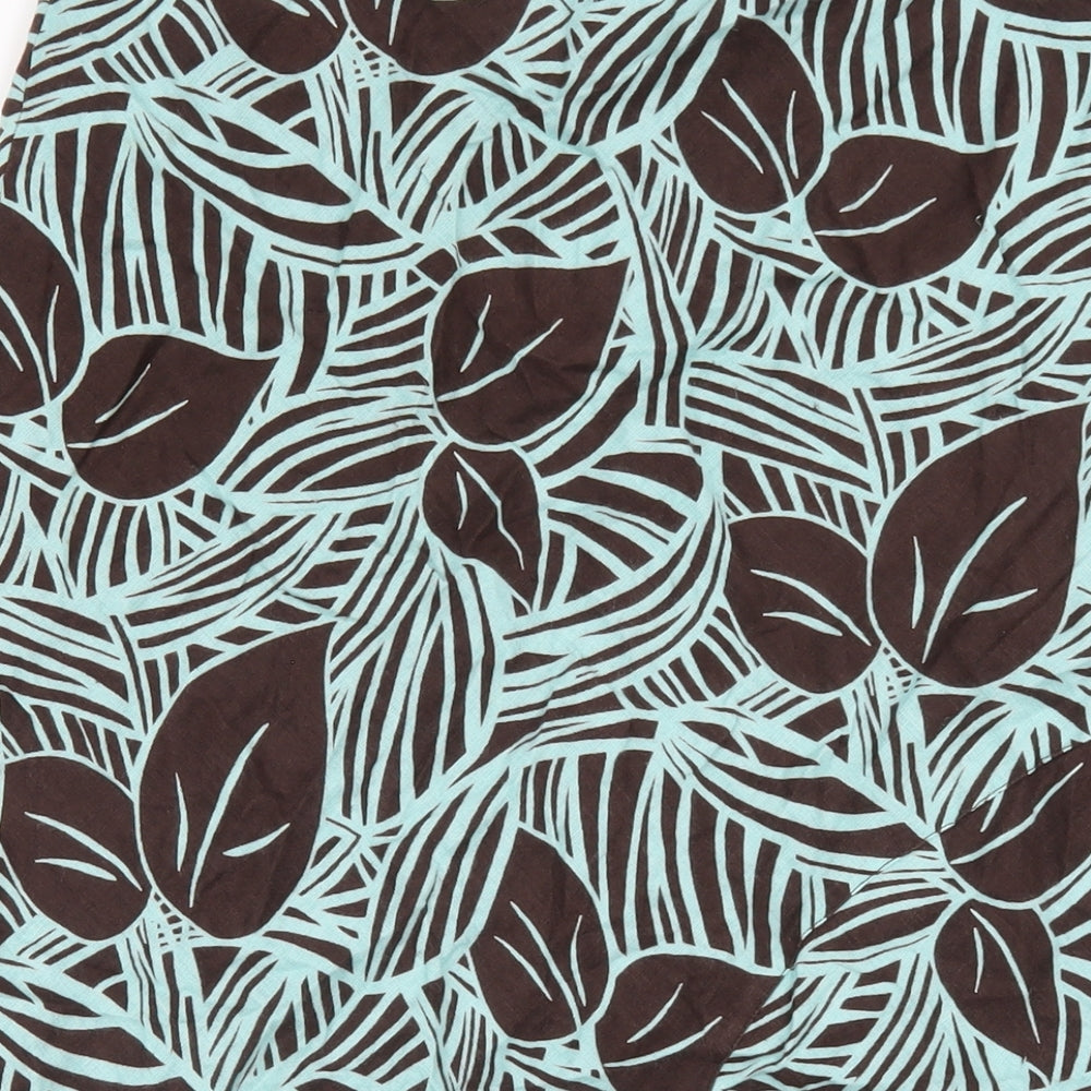 CC Womens Green Geometric Linen A-Line Skirt Size 18