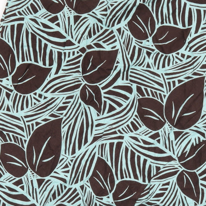 CC Womens Green Geometric Linen A-Line Skirt Size 18