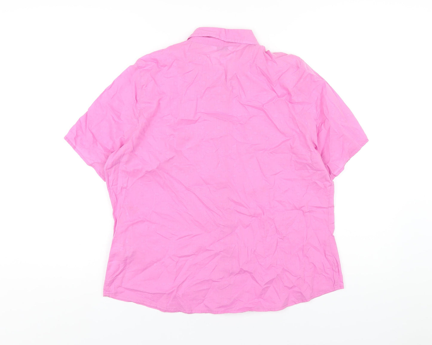 Womens UK Size 14 Classic Pink Basic Button-Up
