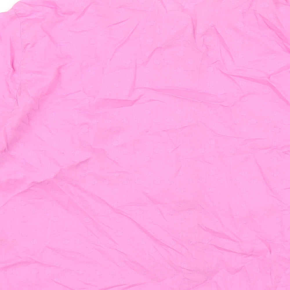 Womens UK Size 14 Classic Pink Basic Button-Up