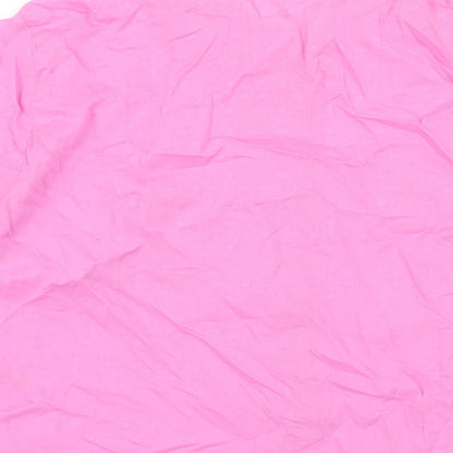 Womens UK Size 14 Classic Pink Basic Button-Up