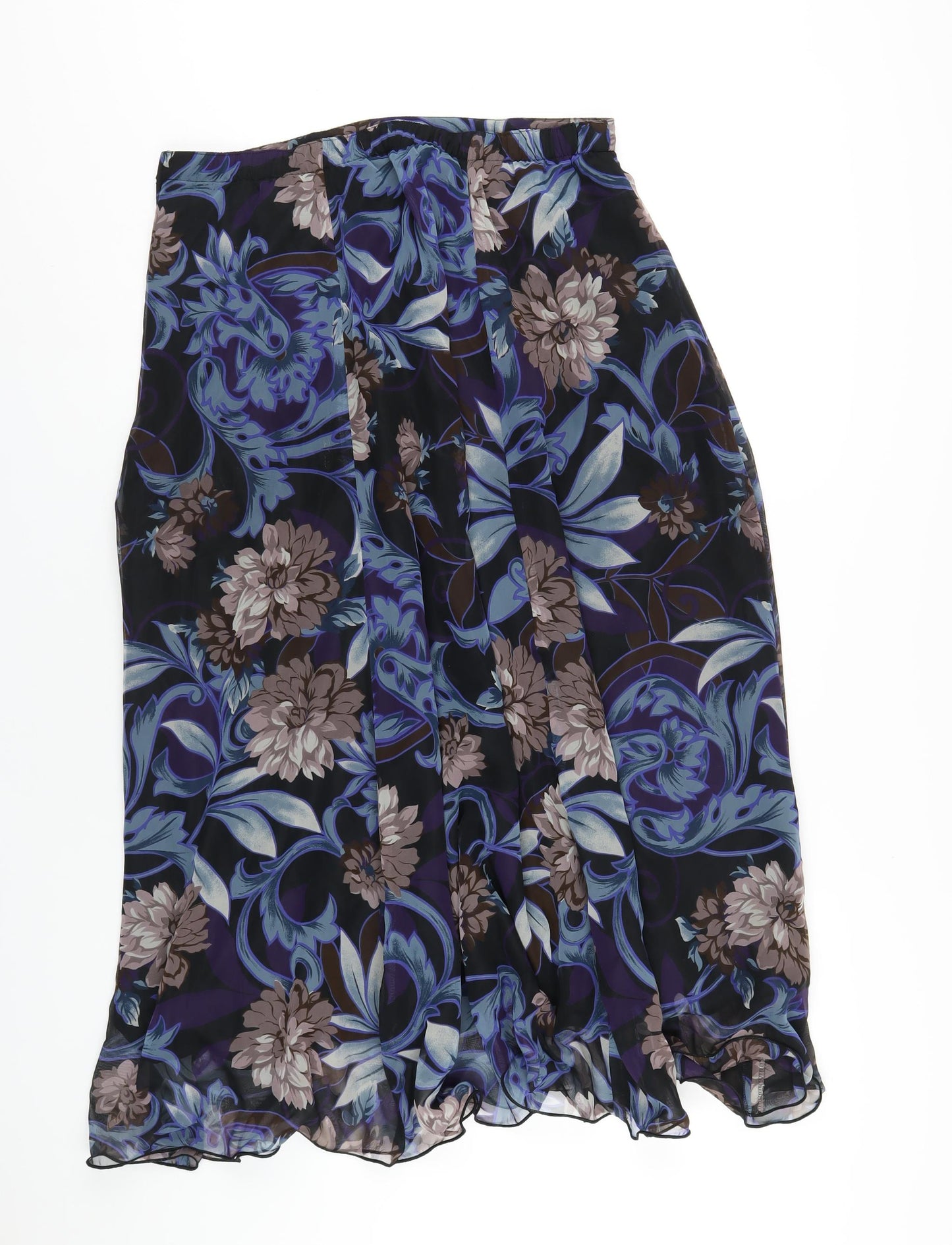 David Butler Womens Blue Geometric Polyester A-Line Skirt Size 32 in Zip