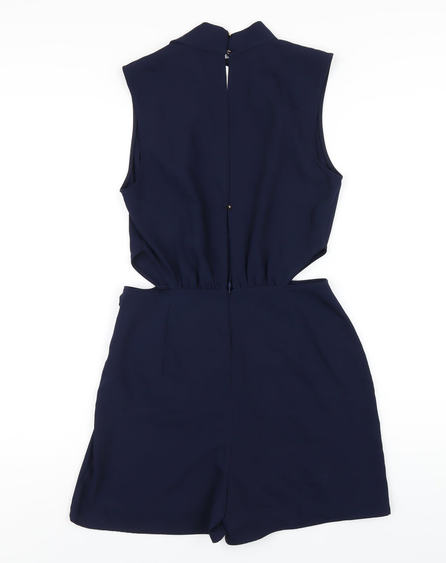 Zara Womens Blue Polyester Playsuit One-Piece Size S Zip - Cut Out