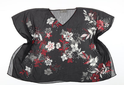 Womens UK Size 20 Ann Harvey Black Basic T-Shirt