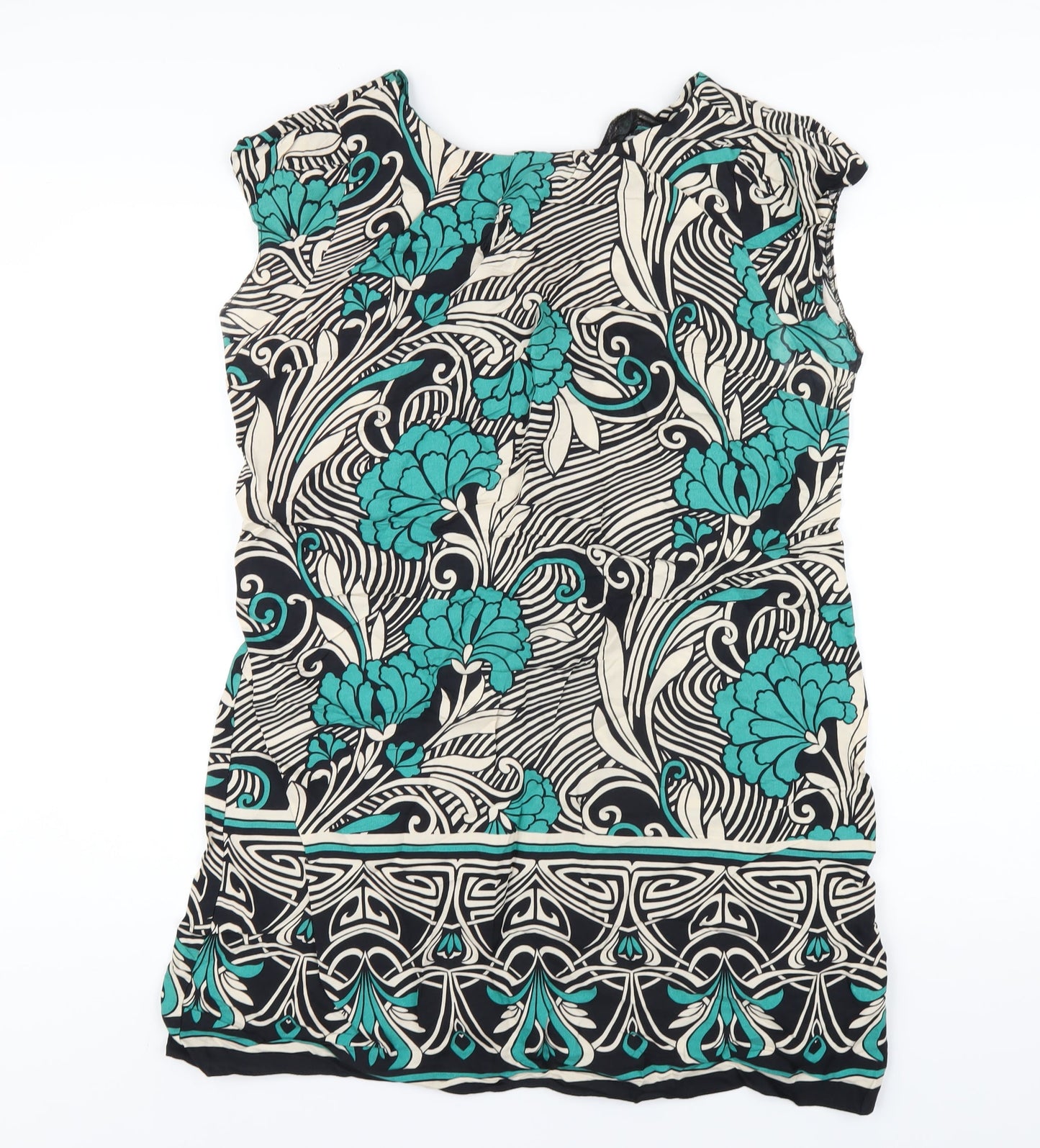 Dorothy Perkins Womens Multicoloured Geometric Viscose A-Line Size 18 Round Neck Zip