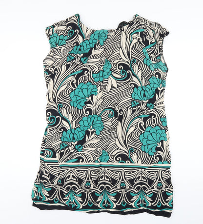 Dorothy Perkins Womens Multicoloured Geometric Viscose A-Line Size 18 Round Neck Zip