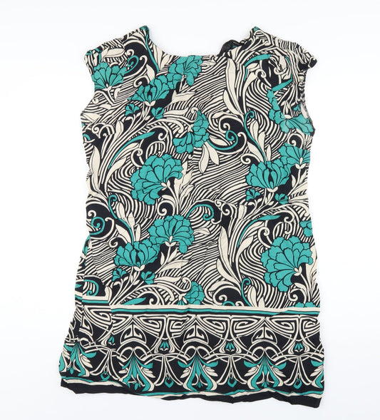 Dorothy Perkins Womens Multicoloured Geometric Viscose A-Line Size 18 Round Neck Zip