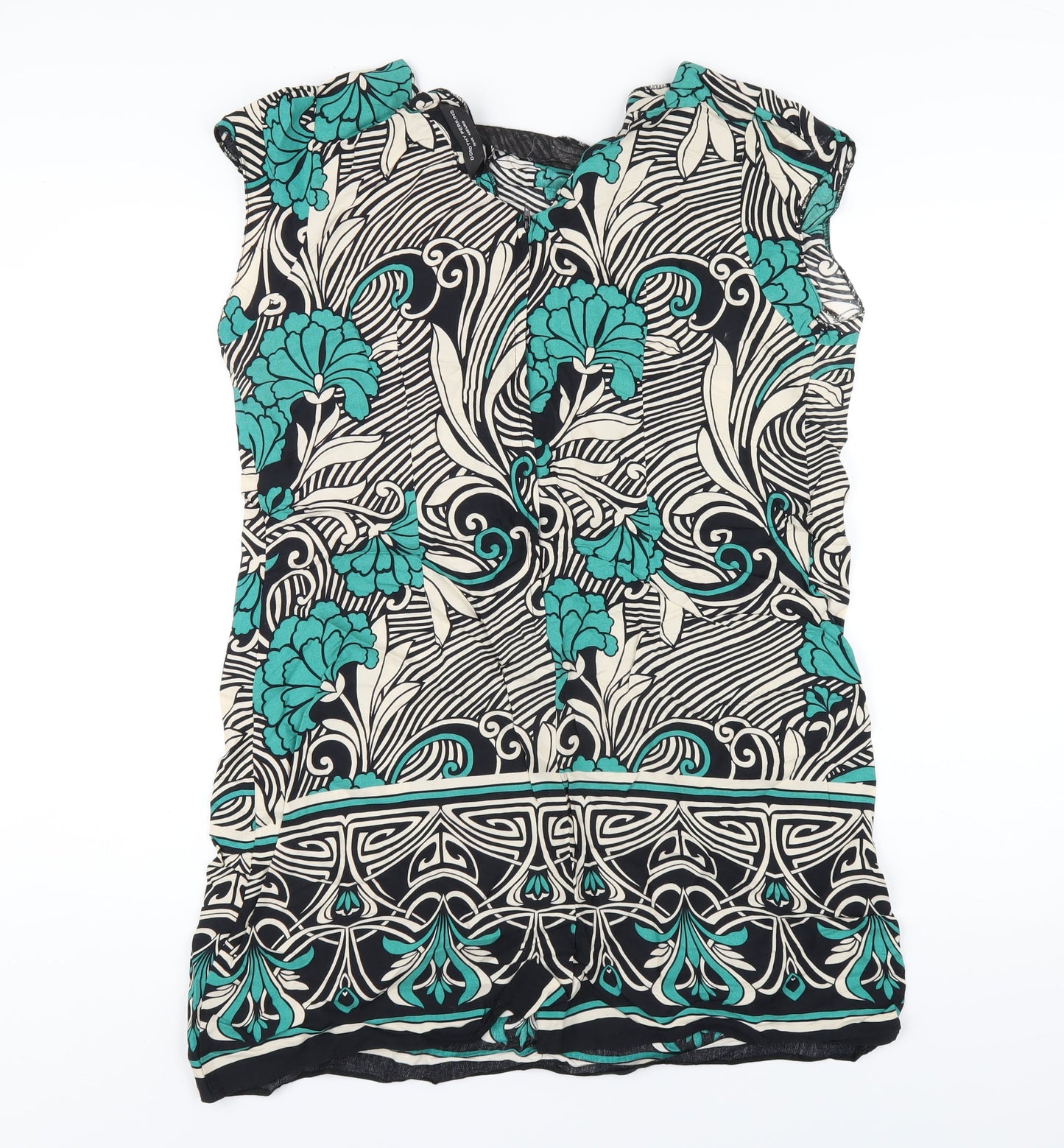 Dorothy Perkins Womens Multicoloured Geometric Viscose A-Line Size 18 Round Neck Zip