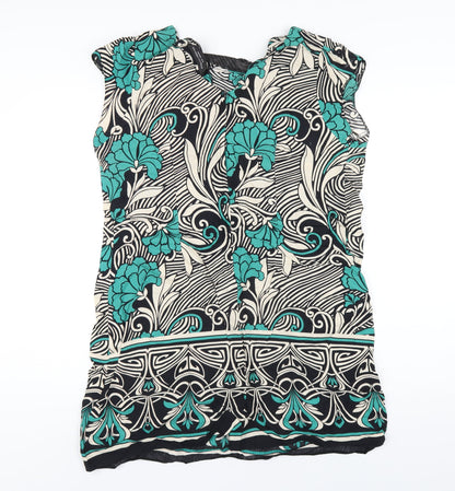 Dorothy Perkins Womens Multicoloured Geometric Viscose A-Line Size 18 Round Neck Zip