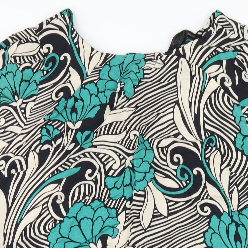 Dorothy Perkins Womens Multicoloured Geometric Viscose A-Line Size 18 Round Neck Zip