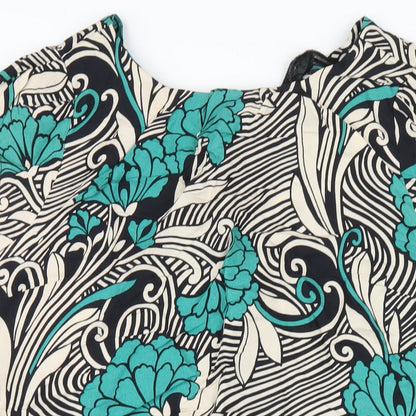 Dorothy Perkins Womens Multicoloured Geometric Viscose A-Line Size 18 Round Neck Zip