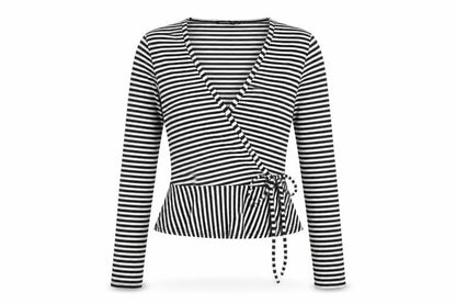 Womens UK Size 10 Boohoo Black Wrap T-Shirt