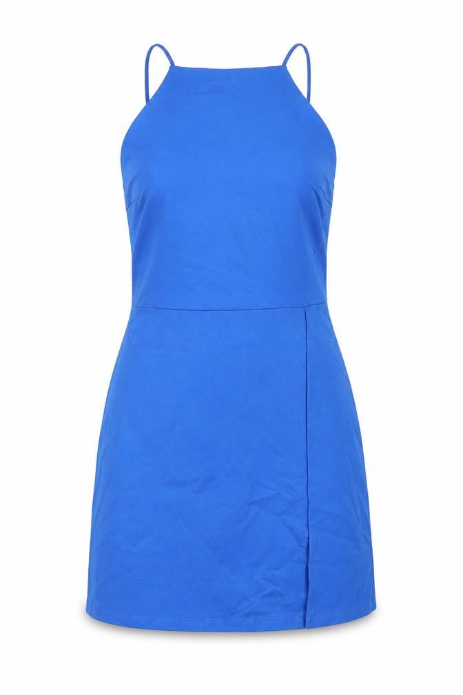 Stradivarius Womens Blue Viscose Mini Size M Square Neck Pullover