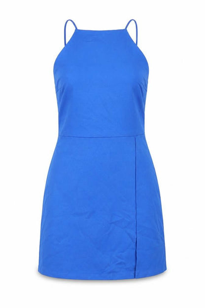 Stradivarius Womens Blue Viscose Mini Size M Square Neck Pullover