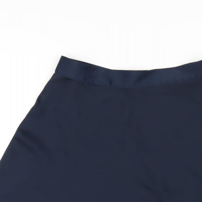H&M Womens Blue Polyester A-Line Skirt Size 8 Zip