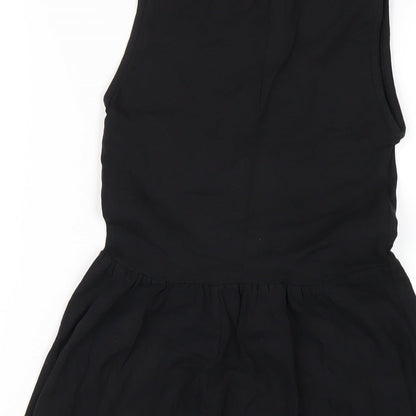 New Look Womens Black Cotton A-Line Size 6 Collared Pullover