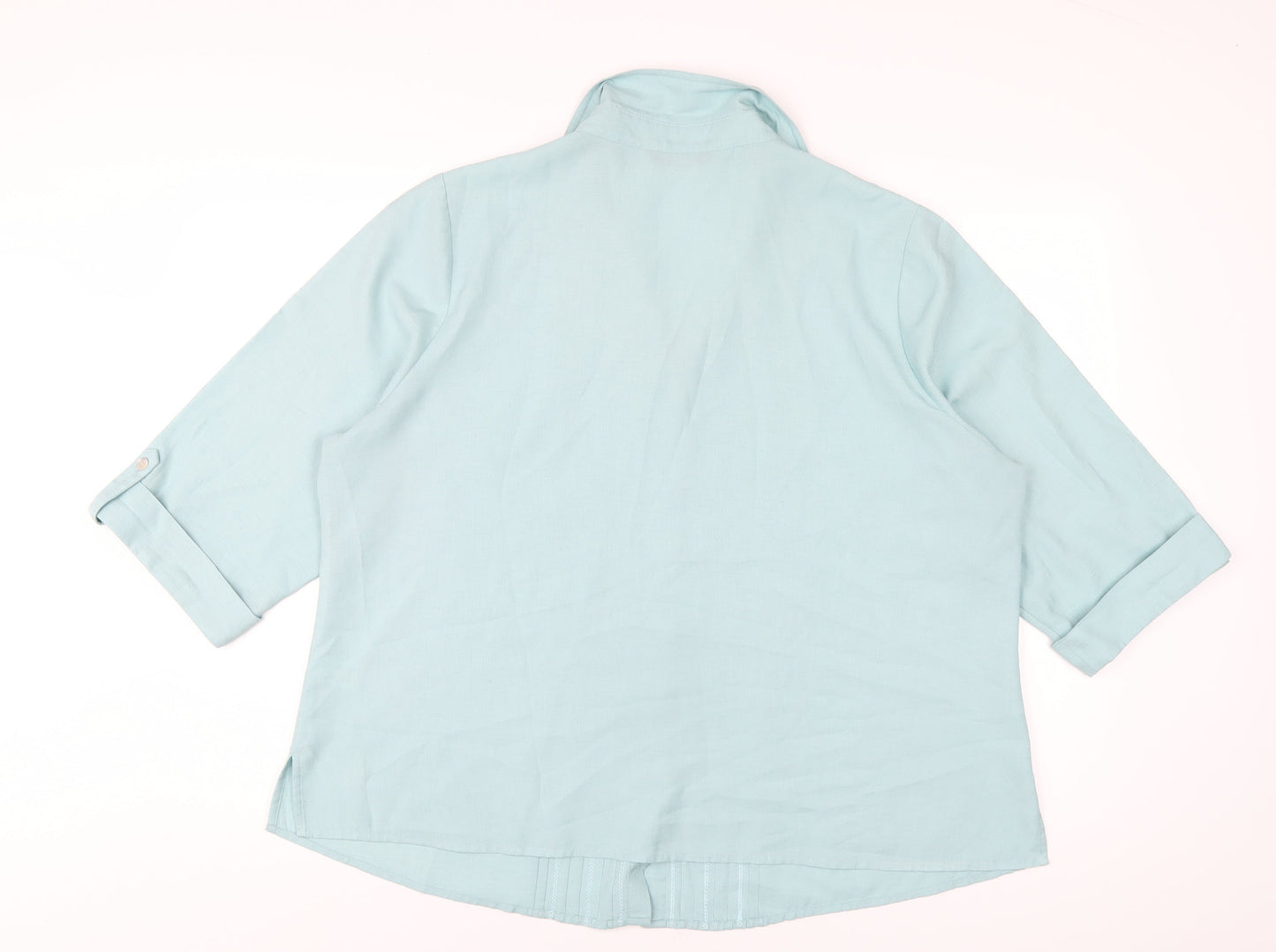 Bonmarché Womens Blue Polyester Basic Button-Up Size 22 Collared