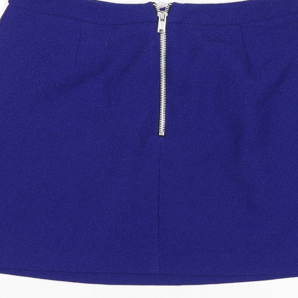 New Look Girls Blue Polyester A-Line Skirt Size 12-13 Years Regular Zip