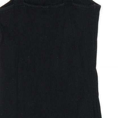 ASOS Womens Black Cotton Bodycon Size 12 Square Neck Pullover