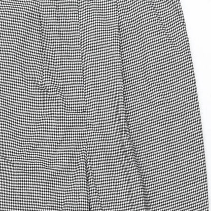 New Look Womens Grey Geometric Polyester Trousers Size 10 L26 in Regular Zip - Houndstooth