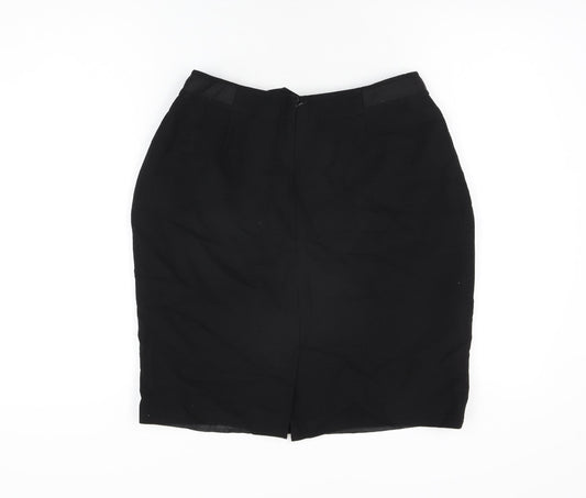 Precis Womens Black Wool A-Line Skirt Size 12 Zip