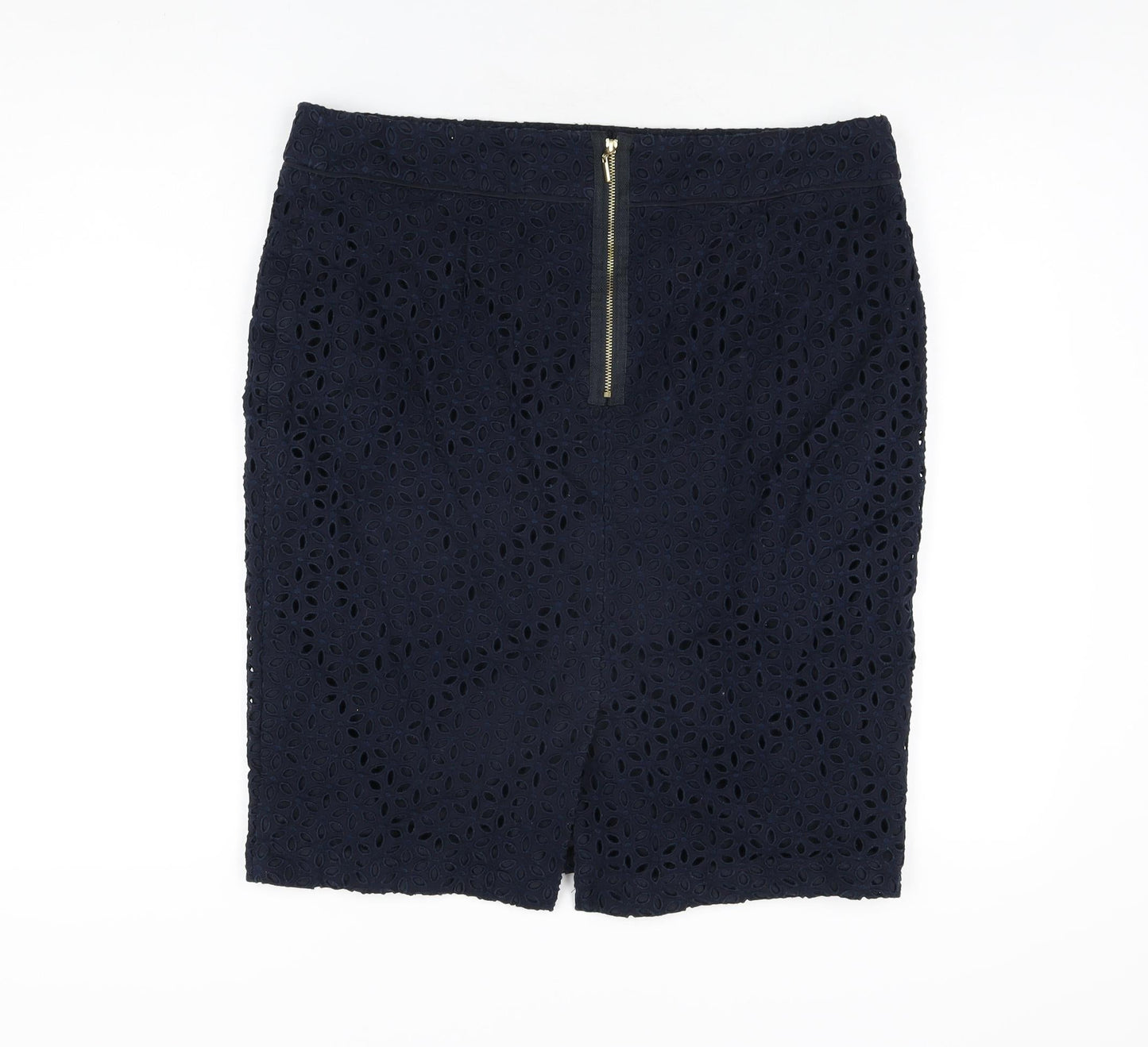 Autograph Womens Blue Floral Cotton Straight & Pencil Skirt Size 16 Zip