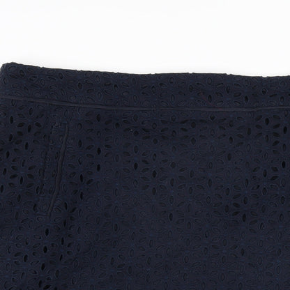 Autograph Womens Blue Floral Cotton Straight & Pencil Skirt Size 16 Zip