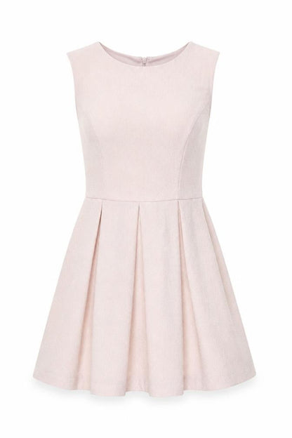 Forever 21 Womens Pink Polyester Skater Dress Size S Round Neck Zip
