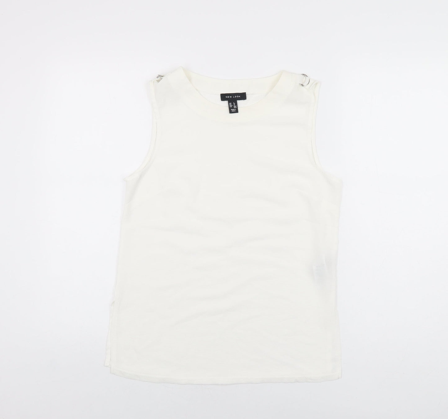 Womens UK Size 8 New Look White Basic T-Shirt