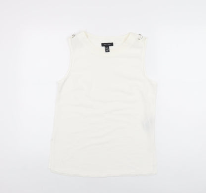 Womens UK Size 8 New Look White Basic T-Shirt