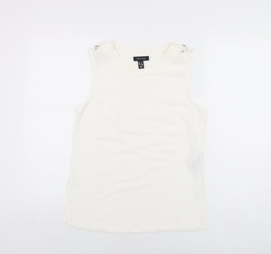 Womens UK Size 8 New Look White Basic T-Shirt
