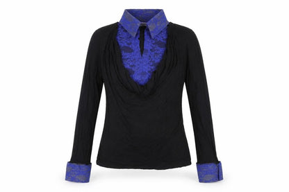 Lili Womens Black Viscose Basic T-Shirt Size 16 Collared