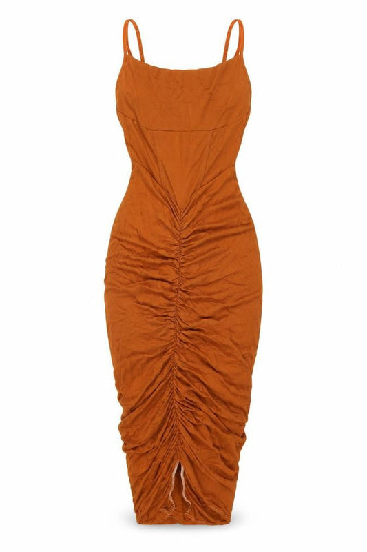 ASOS Womens Orange Viscose Bodycon Size 6 Square Neck Pullover