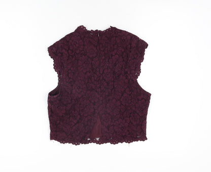 Womens UK Size 12 H&M Purple Cropped T-Shirt
