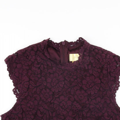 Womens UK Size 12 H&M Purple Cropped T-Shirt