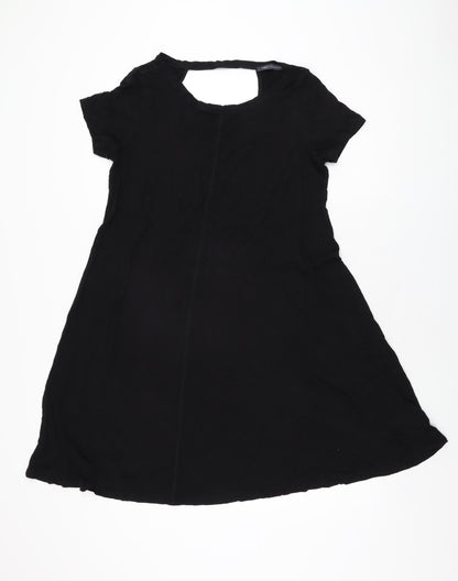 Marks and Spencer Womens Black Viscose Shift Size 14 Round Neck Pullover