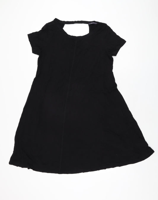Marks and Spencer Womens Black Viscose Shift Size 14 Round Neck Pullover