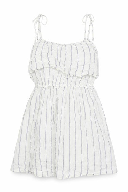 NEXT Womens White Striped Viscose Skater Dress Size 10 Square Neck Pullover