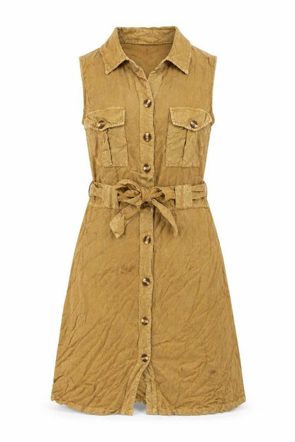 Klass Womens Brown Viscose Shirt Dress Size 10 Collared Button
