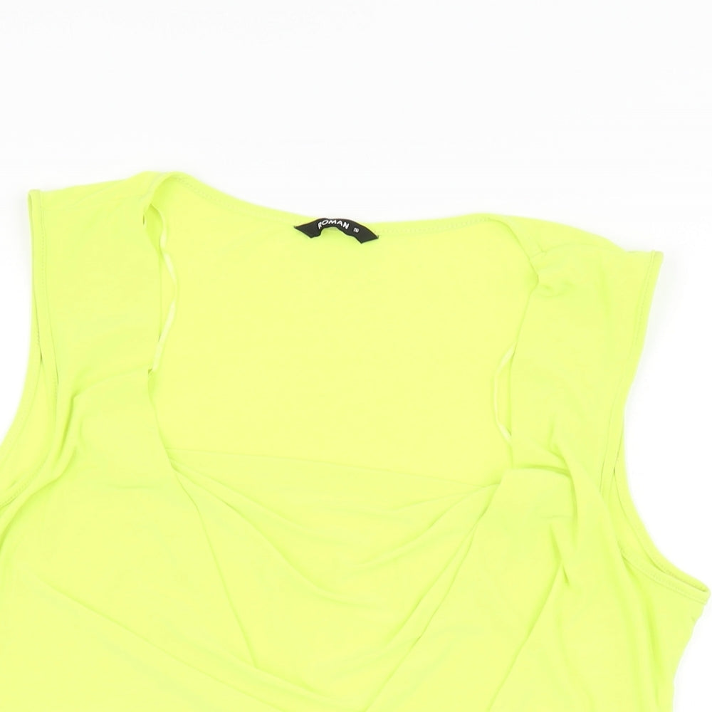 Womens UK Size 16 Roman Yellow Basic T-Shirt