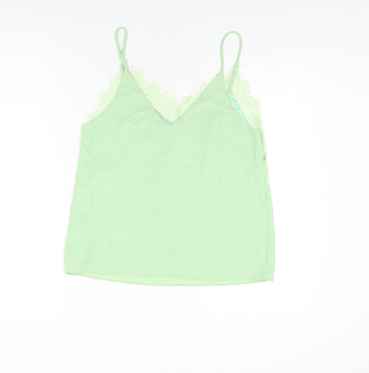 Nasty Gal Womens Green Polyester Camisole T-Shirt Size S V-Neck