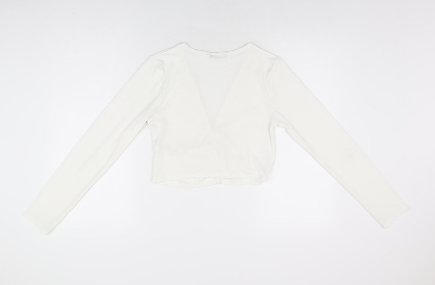 Womens UK Size M Zara White Basic Button-Up