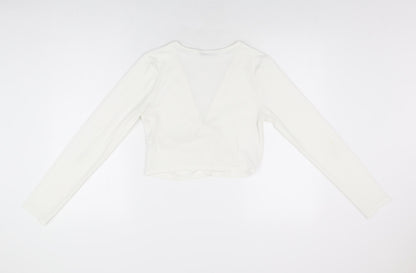 Womens UK Size M Zara White Basic Button-Up