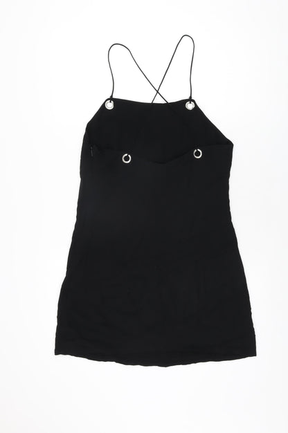 Urban Outfitters Womens Black Viscose Mini Size M Square Neck Zip