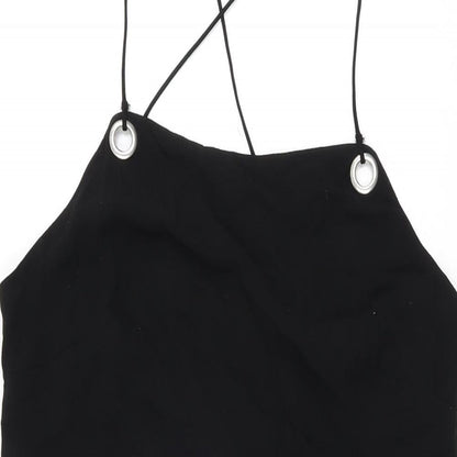 Urban Outfitters Womens Black Viscose Mini Size M Square Neck Zip