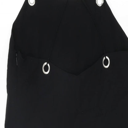 Urban Outfitters Womens Black Viscose Mini Size M Square Neck Zip