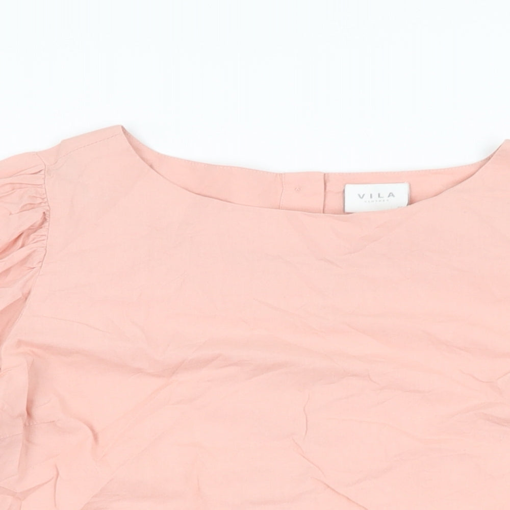 Womens UK Size 8 VILA Pink Basic T-Shirt