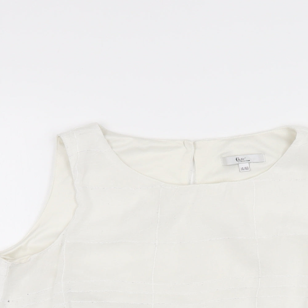 Womens UK Size 14 Klass White Basic T-Shirt