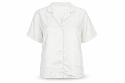 Boohoo Womens White Solid Polyester Top Pyjama Top Size 14 Button - Bride